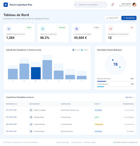 Aperçu du site Rouen Logistique Plus